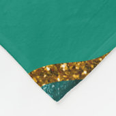 Emerald Green & Gold Agate Geode Glitter Monogram Fleece Deken (Hoek)