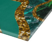 Emerald Green & Gold Agate Geode Glitter Snijplank (Hoek)