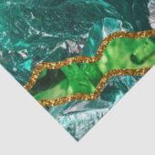 Emerald Green & Gold Agate Geode Glitter Tissuepapier (Detail)