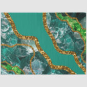 Emerald Green & Gold Agate Geode Glitter Tissuepapier (Voorkant)