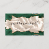 Emerald Green Gold Agate Ivory Luxury Visitekaartje (Voorkant)