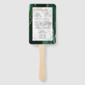 Emerald Green Gold Agate Marmeren Trouwprogramma Handwaaier (Achterkant)