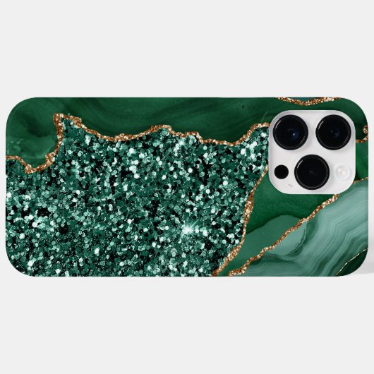 EMERALD GREEN & GOLD AGATE PATTERN Case-Mate iPhone CASE (Achterkant (horizontaal))