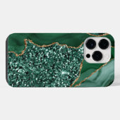 EMERALD GREEN & GOLD AGATE PATTERN iPhone HOESJE (Achterkant horizontaal)