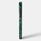 EMERALD GREEN & GOLD AGATE PATTERN iPhone HOESJE (Linkerkant)