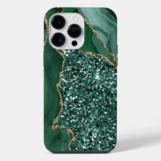 EMERALD GREEN & GOLD AGATE PATTERN iPhone HOESJE (Achterkant)