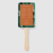 Emerald Green Gold Agate Rust Wedding Program Handwaaier (Achterkant)