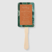 Emerald Green Gold Agate Rust Wedding Program Handwaaier (Voorkant)