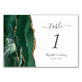 Emerald Green Gold Agate Wedding Kaart (Voorkant)