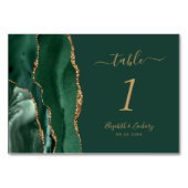 Emerald Green Gold Agate Wedding Kaart (Achterkant)