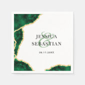 Emerald Green Gold Agate White Elegant Wedding Servet (Voorkant)