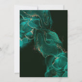 Emerald Green Gold Alcohol Ink 70e verjaardag Kaart (Achterkant)