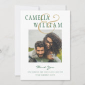 Emerald Green Gold Ampersand Wedding PHOTO Kaart (Voorkant)