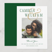 Emerald Green Gold Ampersand Wedding PHOTO Kaart (Voorkant / Achterkant)