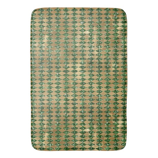 Emerald Green & Gold Argyle Pattern Badmat (Voorkant Verticaal)