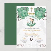 Emerald Green & Gold Baby Charra Mexican Baptisme