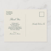 Emerald Green Gold Barok bruiloft Dank u Briefkaart (Achterkant)