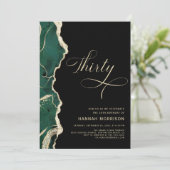 Emerald Green Gold Black Agaat 30e verjaardag Kaart (Staand voorkant)