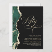 Emerald Green Gold Black Agaat 50e verjaardag Kaart (Voorkant)