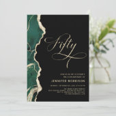 Emerald Green Gold Black Agaat 50e verjaardag Kaart (Staand voorkant)