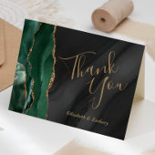 Emerald Green Gold Black Agaat Wedding Bedankt Kaart