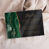 Emerald Green Gold Black Agaat Wedding Details Informatiekaartje