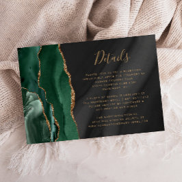 Emerald Green Gold Black Agaat Wedding Details Informatiekaartje