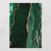 Emerald Green Gold Black Agaat Wedding Menu (Achterkant)