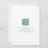 Emerald Green Gold Bloemen QR Code Huwelijk Save The Date (Achterkant)