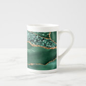 Emerald Green Gold Bone China Mok met aangepaste n (Rechts)
