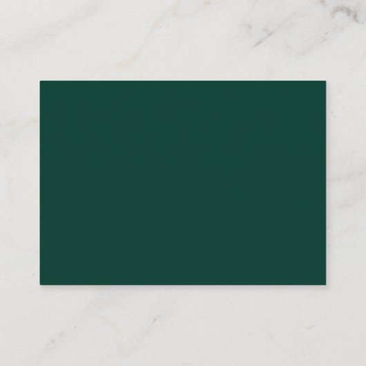 Emerald Green  Gold Border Wedding Registry Informatiekaartje (Achterkant)