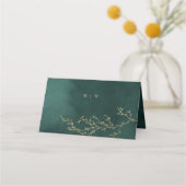 Emerald Green & Gold Botanische bruiloft Plaatskaartje (Achterkant)