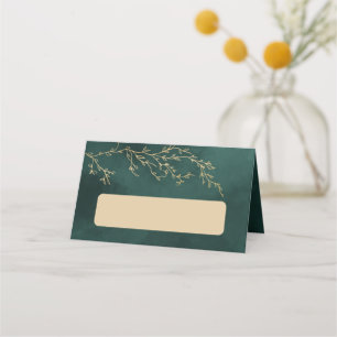 Emerald Green & Gold Botanische bruiloft Plaatskaartje