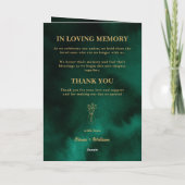 Emerald Green & Gold Botanische bruiloft Programma (Achterkant)