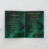 Emerald Green & Gold Botanische bruiloft Programma (Binnen)