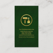 Emerald Green Gold Brush Line Visitekaartje (Achterkant)