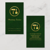 Emerald Green Gold Brush Line Visitekaartje (Voorkant / Achterkant)