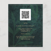 Emerald Green Gold Budget Weduwde Uitnodiging (Achterkant)