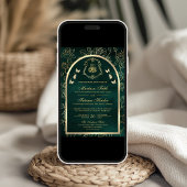 Emerald Green Gold Butterfly Arch Moslim bruiloft Kaart