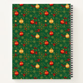 Emerald Green & Gold Christmas Hardcover Journal Notitieboek (Achterkant)