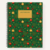 Emerald Green & Gold Christmas Hardcover Journal Notitieboek (Voorkant)