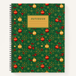 Emerald Green & Gold Christmas Hardcover Journal Notitieboek