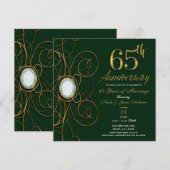Emerald Green & Gold Diamond 65 65e Jubileum Kaart (Voorkant / Achterkant)