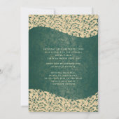 Emerald green gold dress damask tiara Quinceañera Kaart (Achterkant)