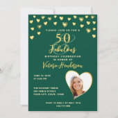 Emerald Green & Gold Elegant 50e verjaardag Kaart (Voorkant)