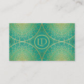 Emerald Green Gold Elegant Light Mandala Visitekaartje (Voorkant)