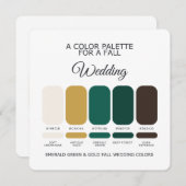 Emerald Green Gold Fall Wedding Palette 2026 Card Kaart (Voorkant / Achterkant)