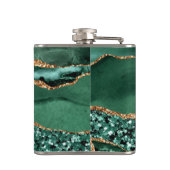 Emerald Green Gold Flask met aangepaste naam Heupfles (Achterkant)