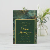 Emerald Green & Gold Fleck Bridesmaids Luncheon Kaart (Staand voorkant)