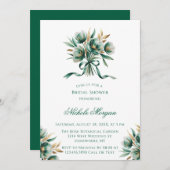 Emerald Green & Gold Floral Bridal Shower Kaart (Voorkant / Achterkant)